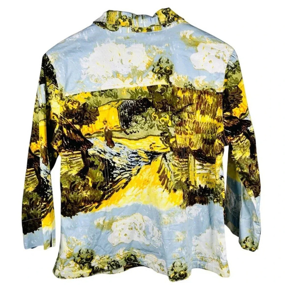 2/$30 KAKTUS Size Large Jacket Van Gogh Old Farmhouse - Picture 2 of 8